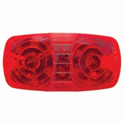 16 LED 4" X 2" Rectangular Light (Clearance/Marker)- Red LED/Red Lens