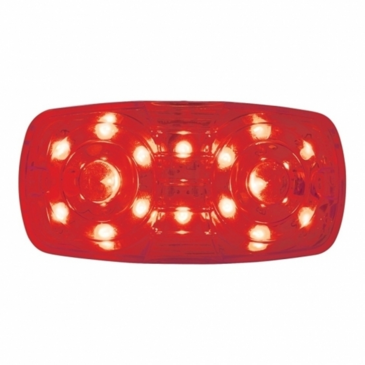 16 LED 4" X 2" Rectangular Light (Clearance/Marker)- Red LED/Red Lens