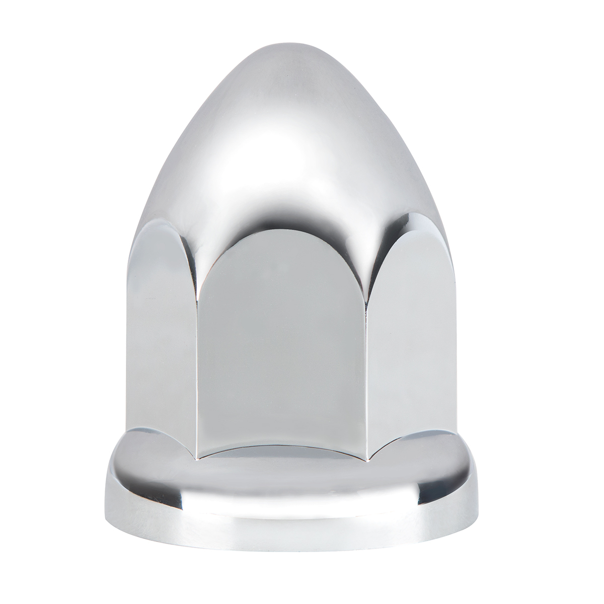 1-1/2" x 2-3/4" Chrome Plastic Bullet Nut Covers With Flange - Push-On (20-Pack)