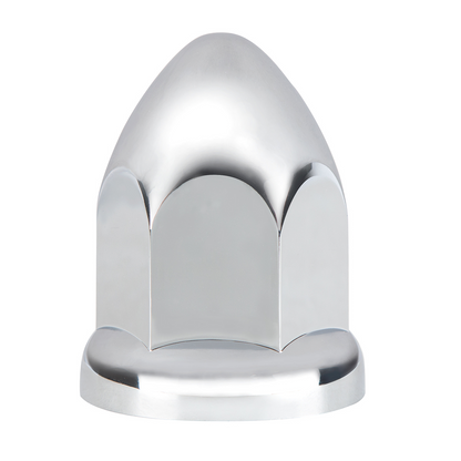 1-1/2" x 2-3/4" Chrome Plastic Bullet Nut Covers With Flange - Push-On (20-Pack)