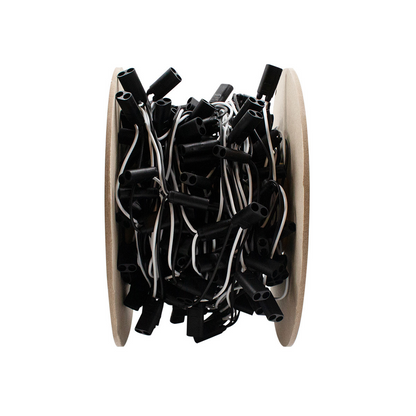 150 Count 2-Prong Female Bullet Plugs 16G Wire Harness Roll - 75' W/6" Lead Between Plugs