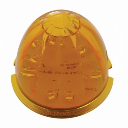 Fog Light Cover With Amber LED Hi/Lo Watermelon Light & Visor For 2007-17 KW T660- Driver -Amber Lens