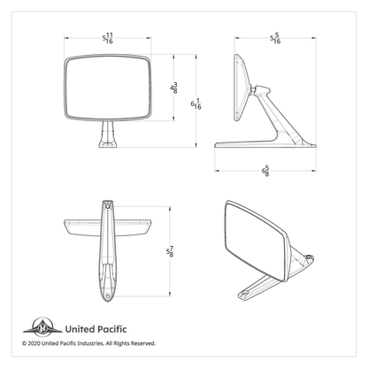 Chrome Exterior Mirror With LED Turn Signal For Ford Bronco (1966-1977) & Truck (1967-1979) - L/H
