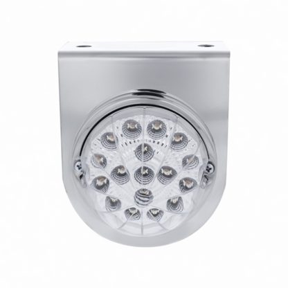 Stainless Light Bracket With 17 LED Dual Function Clear Reflector Light - Clear Lens