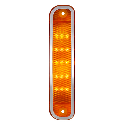 15 Amber LED Side Marker With Stainless Steel Trim For 1973-80 Chevy & GMC Truck, Amber Lens