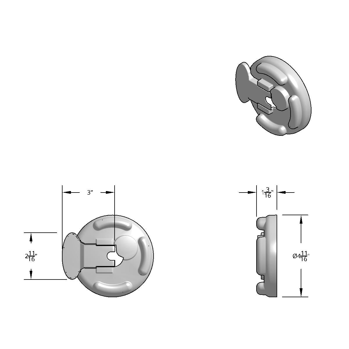Chrome Plastic Fuel Cap Cover For Peterbilt - Locking