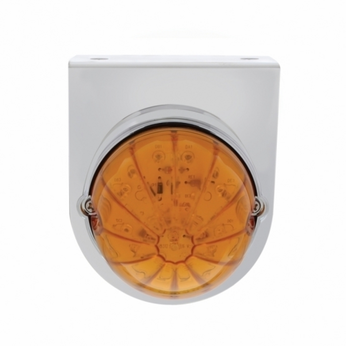 Stainless Light Bracket With 19 LED Bullet Style Grakon 1000 Light - Amber LED/Amber Lens
