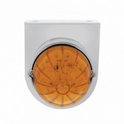 Stainless Light Bracket With 19 LED Bullet Style Grakon 1000 Light - Amber LED/Amber Lens