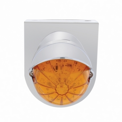 Stainless Light Bracket With 19 LED Bullet Style Grakon 1000 Light & Visor - Amber LED/Amber Lens