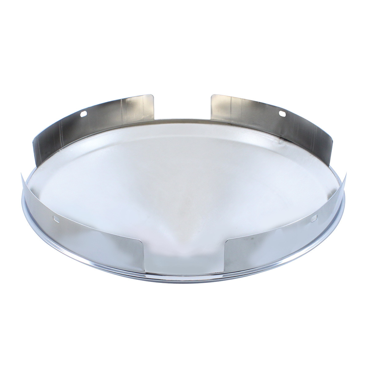 4 Even Notched Chrome Pointed Front Hubcap - 1" Lip