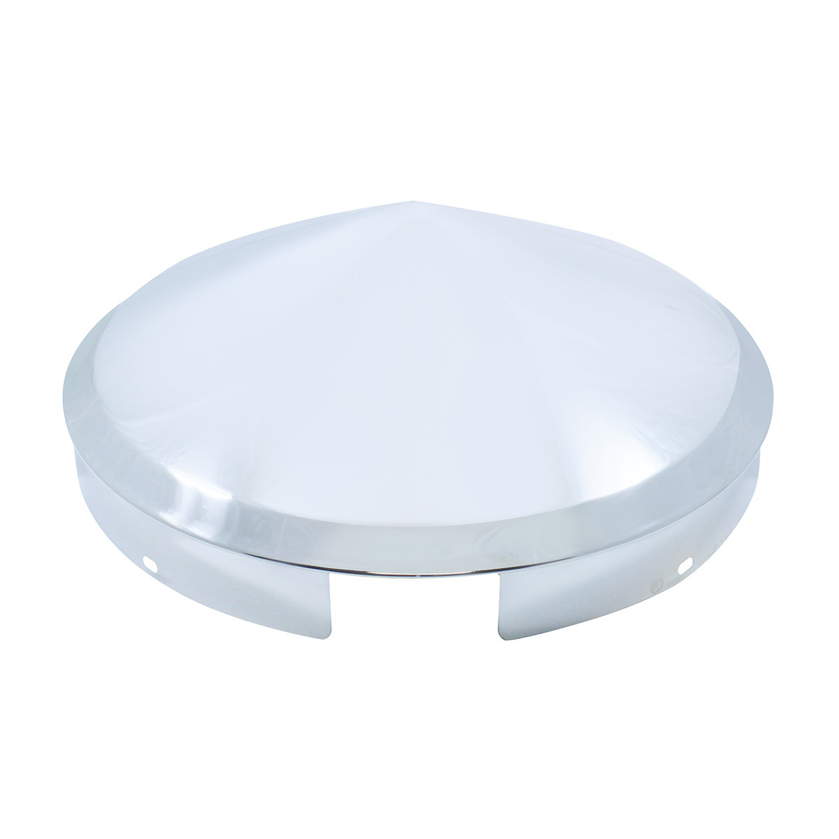 4 Even Notched Chrome Pointed Front Hubcap - 1" Lip