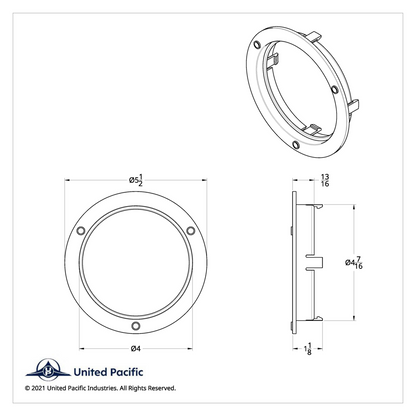 4" Chrome Mounting Bezel (Bulk)