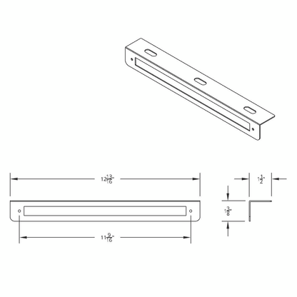 12-3/4" Stainless Light Bracket With 12" Light Bar Cutout (Bulk)