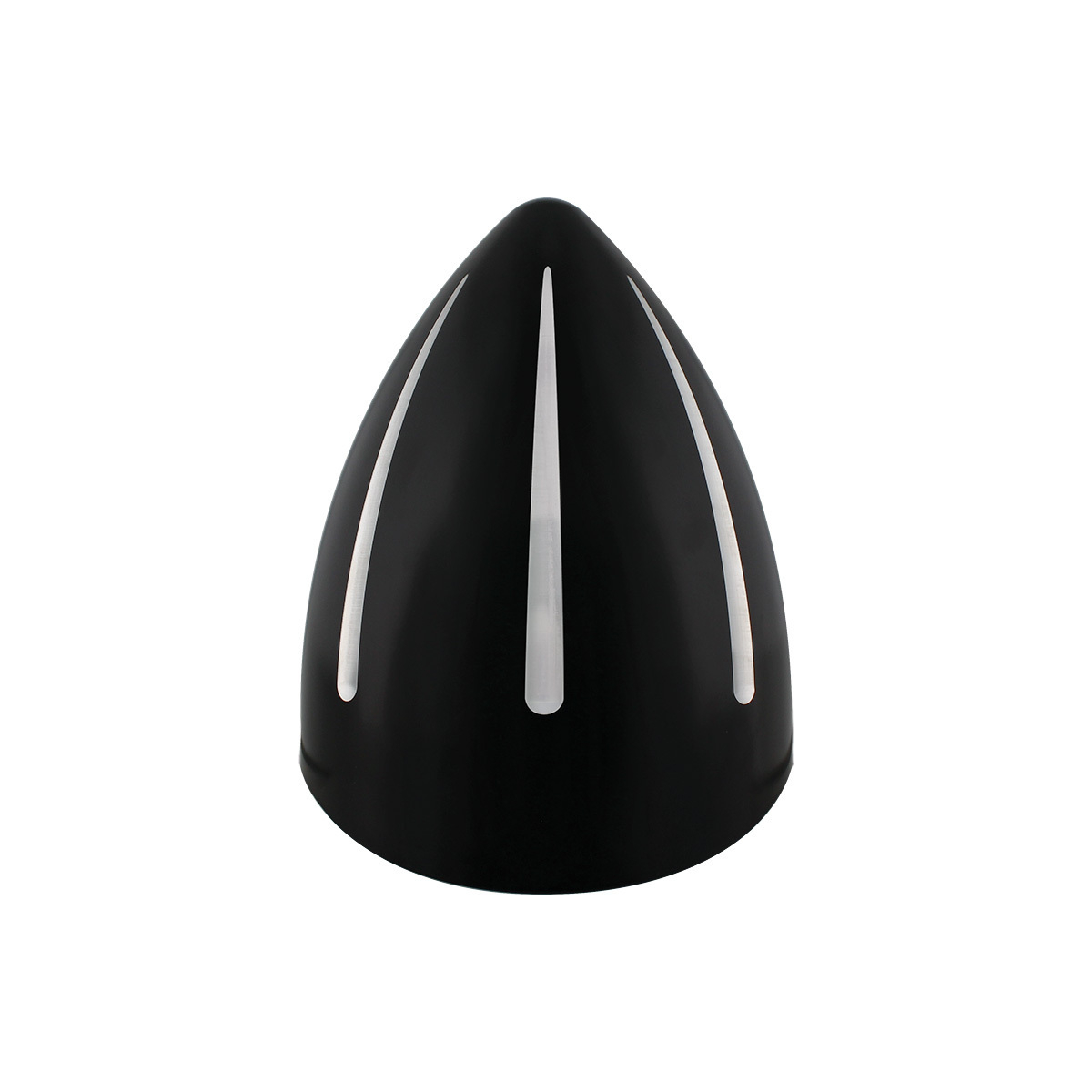 Black "Billet" Style Groove Headlight With Visor Crystal H4 Bulb