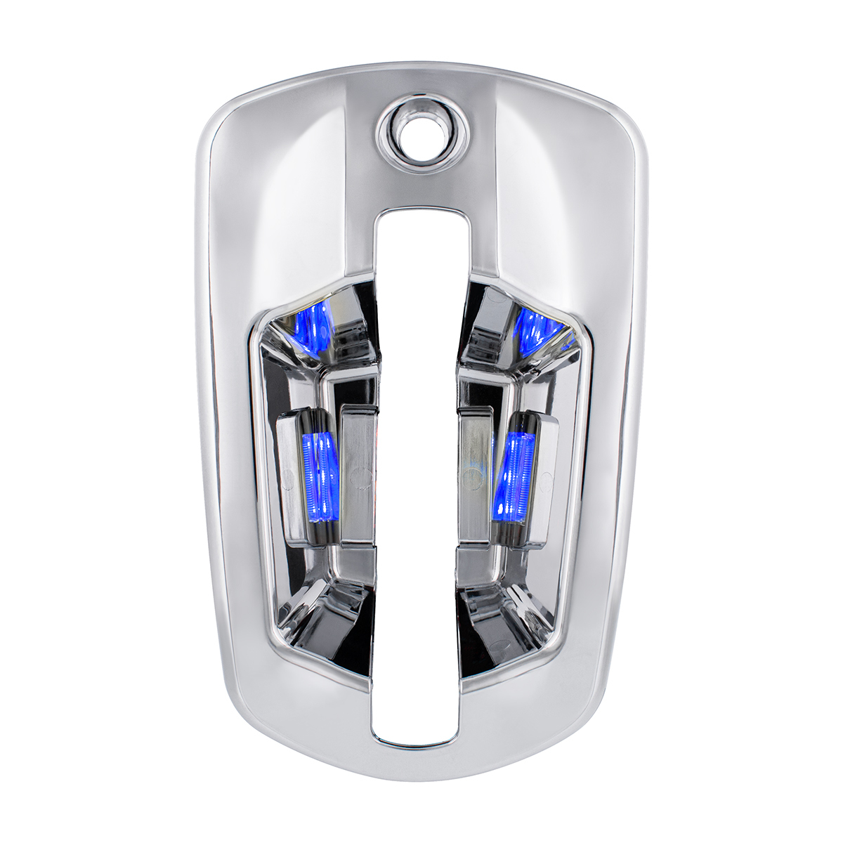 6 LED Chrome Door Handle Cover For 2018-2026 Freightliner Cascadia - Passenger, Blue LED