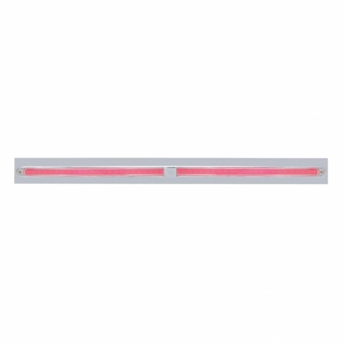 Chrome Top Mud Flap Plate With Two 24 LED 12" GloLight Bars - Red LED/Clear Lens (Each)