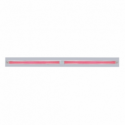 Chrome Top Mud Flap Plate With Two 24 LED 12" GloLight Bars - Red LED/Clear Lens (Each)