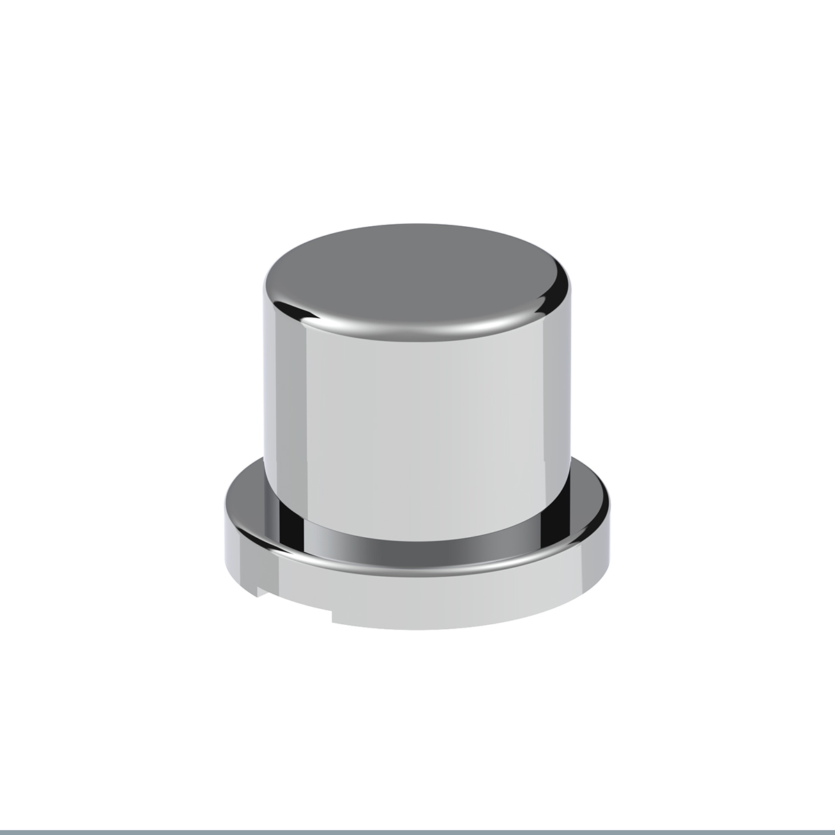 1/2" x 5/8" Chrome Plastic Flat Top Nut Covers - Push-On (10-Pack)