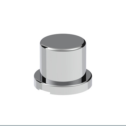1/2" x 5/8" Chrome Plastic Flat Top Nut Covers - Push-On (10-Pack)