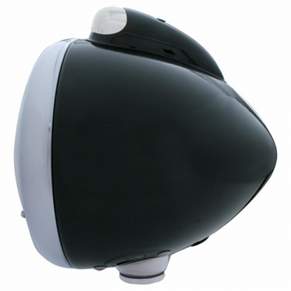 Black Guide 682-C Headlight H4 With White LED & LED Signal - Clear Lens