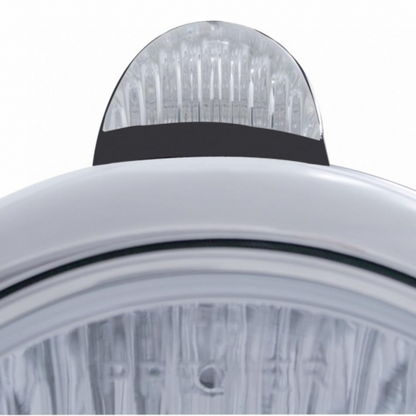 Black Guide 682-C Headlight H4 With White LED & LED Signal - Clear Lens