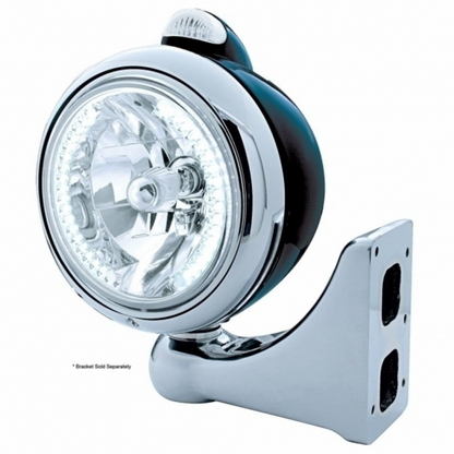 Black Guide 682-C Headlight H4 With White LED & LED Signal - Clear Lens