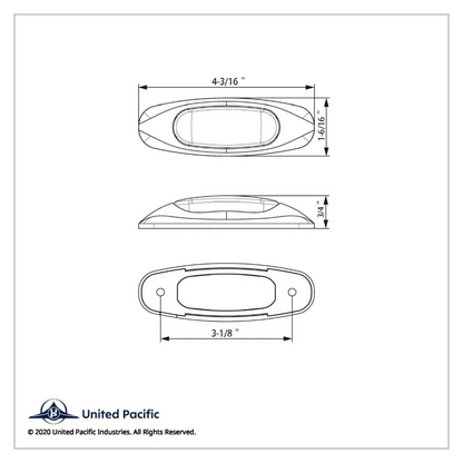 3 LED Light (Clearance/Marker) - Amber LED/Amber Lens
