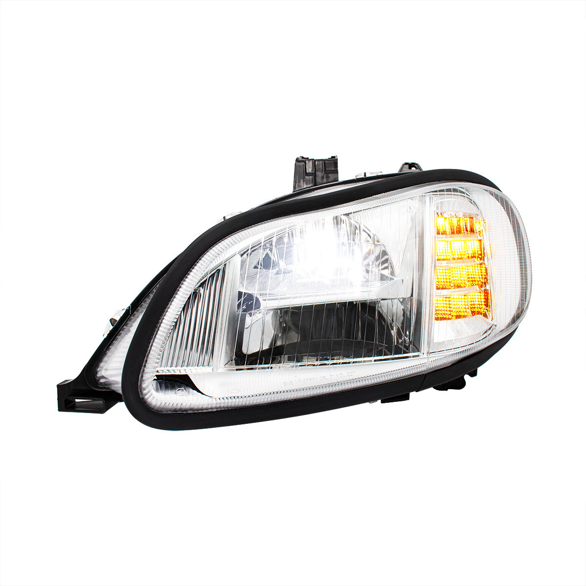 Bundle (2pcs): Chrome High Power Full LED Headlight For 2003-2024 Freightliner M2-Driver; Chrome High Power Full LED Headlight For 2003-2024 Freightliner M2-Passenger