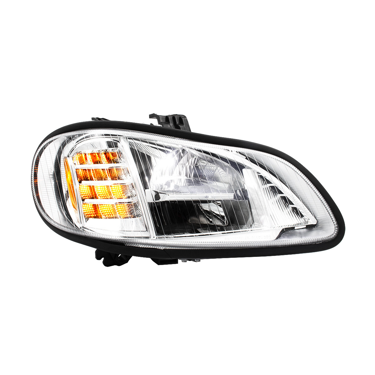 Bundle (2pcs): Chrome High Power Full LED Headlight For 2003-2024 Freightliner M2-Driver; Chrome High Power Full LED Headlight For 2003-2024 Freightliner M2-Passenger