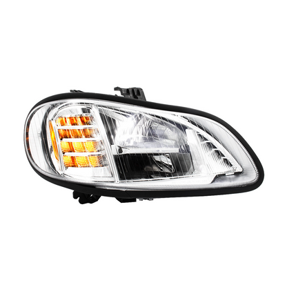 Bundle (2pcs): Chrome High Power Full LED Headlight For 2003-2024 Freightliner M2-Driver; Chrome High Power Full LED Headlight For 2003-2024 Freightliner M2-Passenger