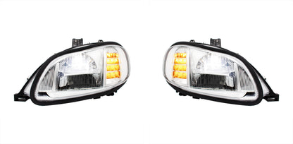 Bundle (2pcs): Chrome High Power Full LED Headlight For 2003-2024 Freightliner M2-Driver; Chrome High Power Full LED Headlight For 2003-2024 Freightliner M2-Passenger