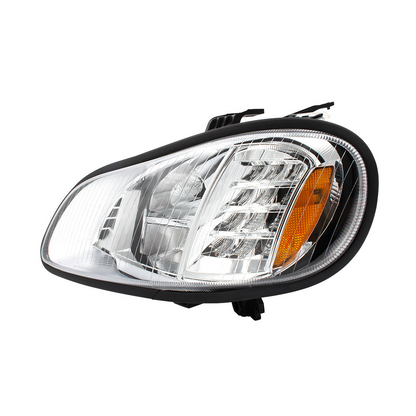 Bundle (2pcs): Chrome High Power Full LED Headlight For 2003-2024 Freightliner M2-Driver; Chrome High Power Full LED Headlight For 2003-2024 Freightliner M2-Passenger