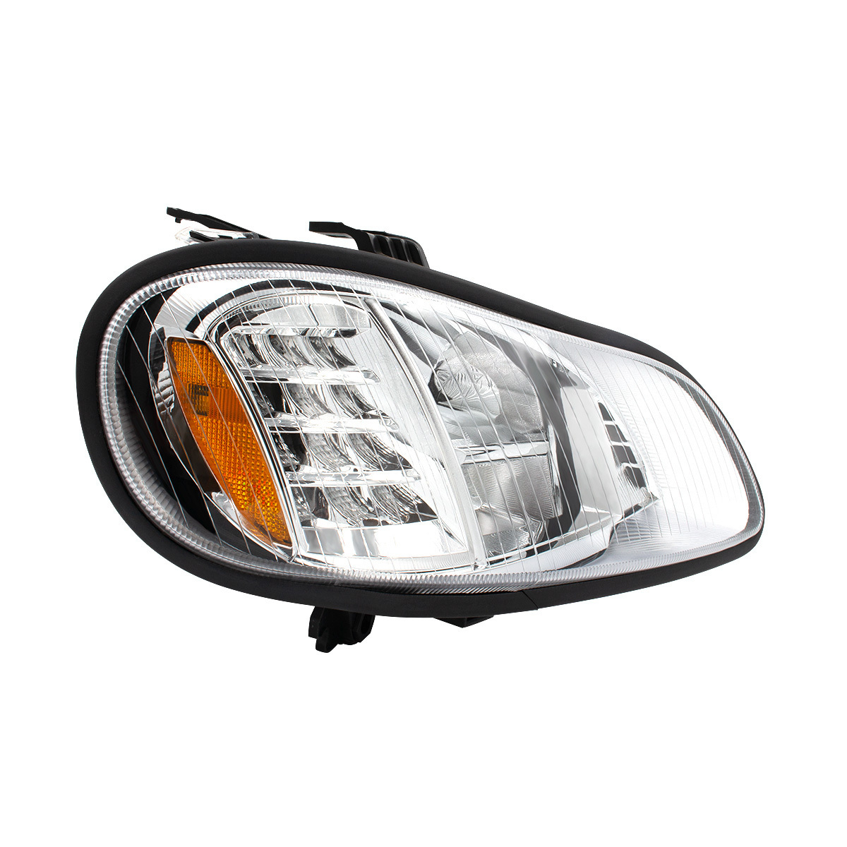 Bundle (2pcs): Chrome High Power Full LED Headlight For 2003-2024 Freightliner M2-Driver; Chrome High Power Full LED Headlight For 2003-2024 Freightliner M2-Passenger