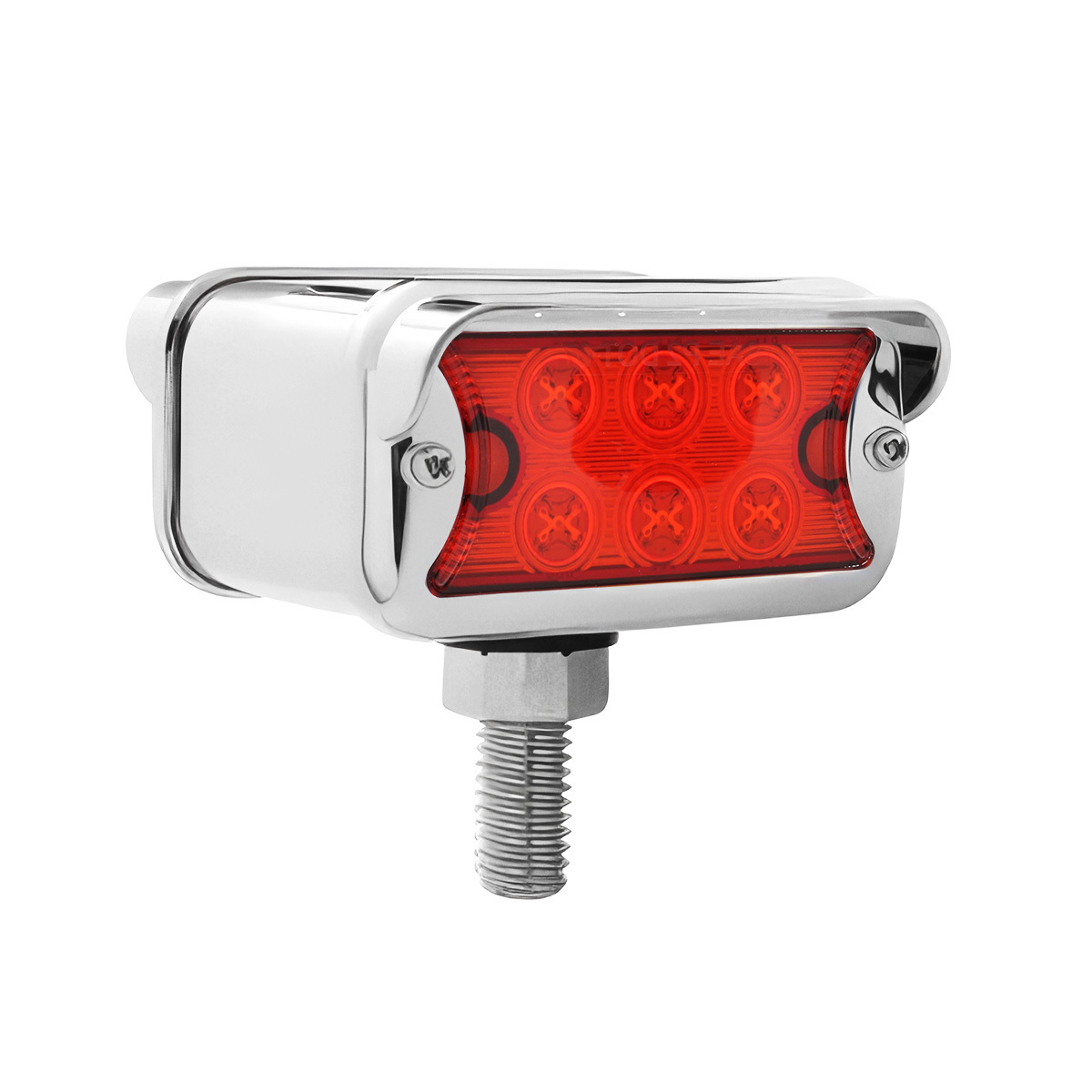 12 LED Dual Function Double Face Light W/Visor - T-Mount - Amber & Red LED/Amber & Red Lens