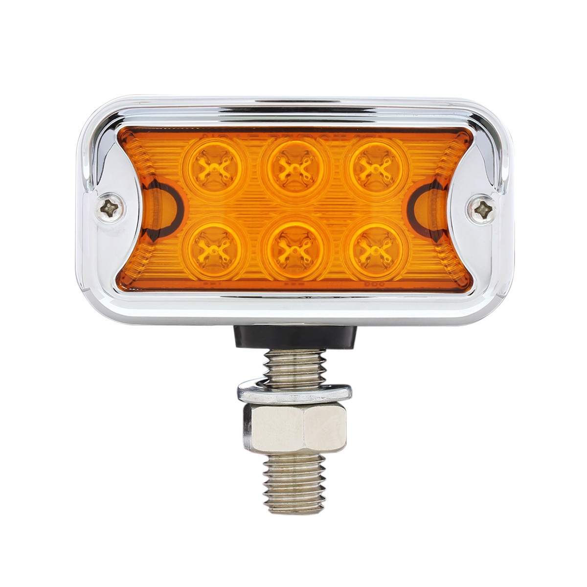 12 LED Dual Function Double Face Light W/Visor - T-Mount - Amber & Red LED/Amber & Red Lens
