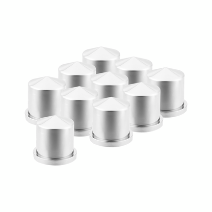 33mm X 1-7/8" Chrome Plastic Pointed Nut Covers - Push-On (10-Pack)
