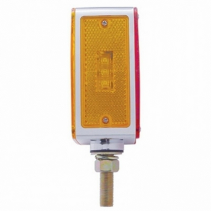 45 LED Single Stud Double Face Turn Signal Light (Passenger) - Amber & Red LED/Amber & Red Lens