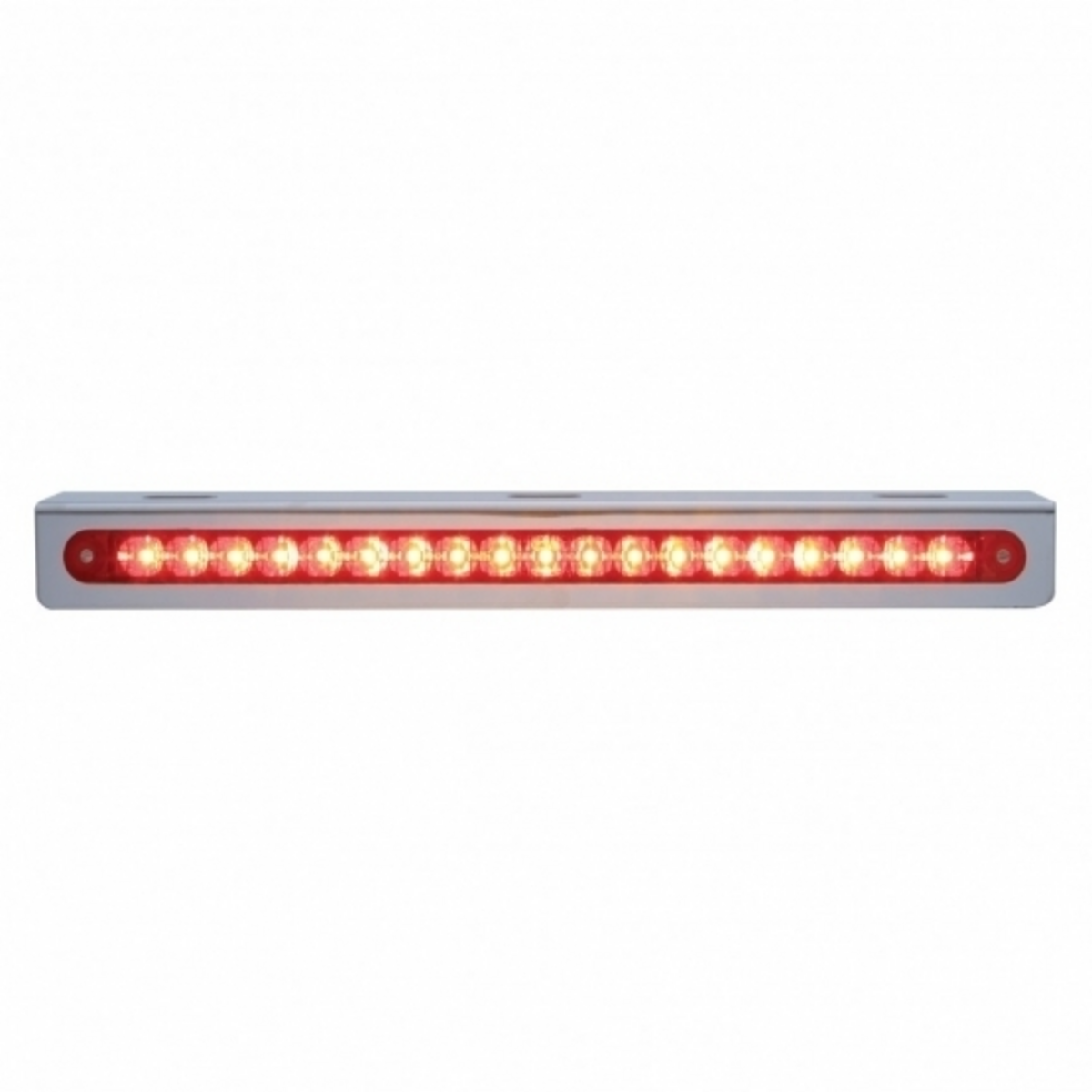 12-3/4" Stainless Light Bracket With 19 LED 12" Light Bar - Red LED/Red Lens