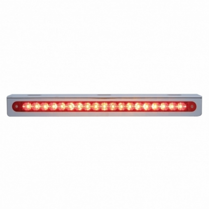12-3/4" Stainless Light Bracket With 19 LED 12" Light Bar - Red LED/Red Lens