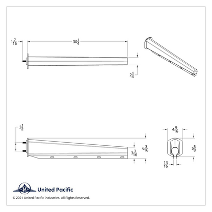 30" Stainless Steel Heavy Duty Mud Flap Hangers - 2.5" Bolt Pattern (Pair)