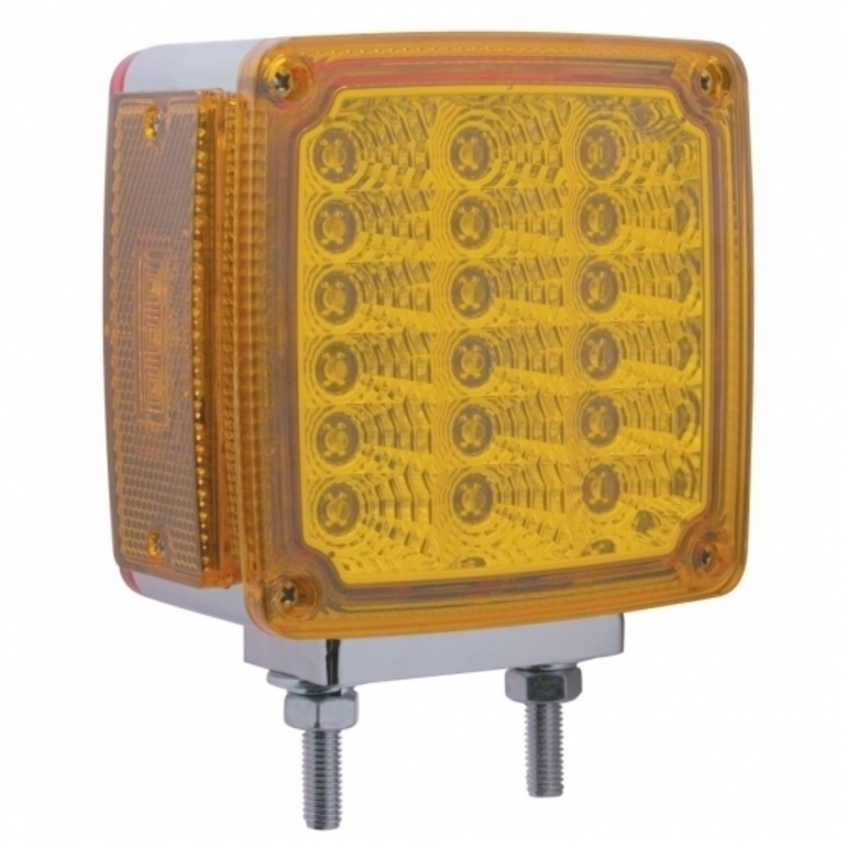 39 LED Reflector Double Face Turn Signal Light (Passenger) - Amber & Red LED/Amber & Red Lens