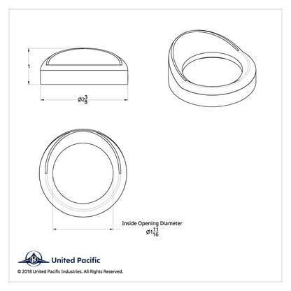 2-1/4" Pyrometer Gauge Cover With Visor For Kenworth