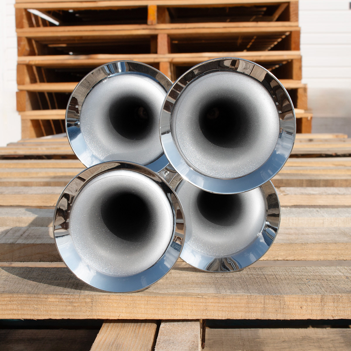 4 Trumpet Mini Train Horn-Chrome