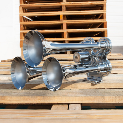 4 Trumpet Mini Train Horn-Chrome