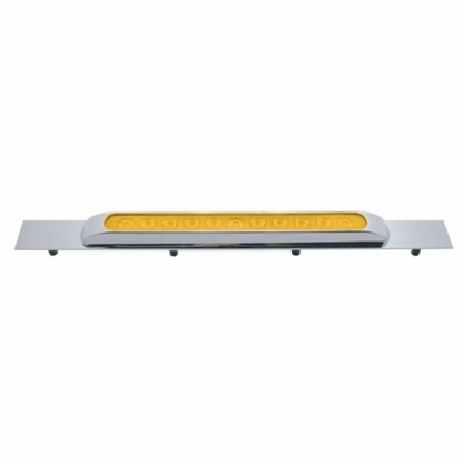 Chrome Top Mud Flap Plate With 11 LED 17" Light Bar & Bezel - Amber LED/Amber Lens (Each)