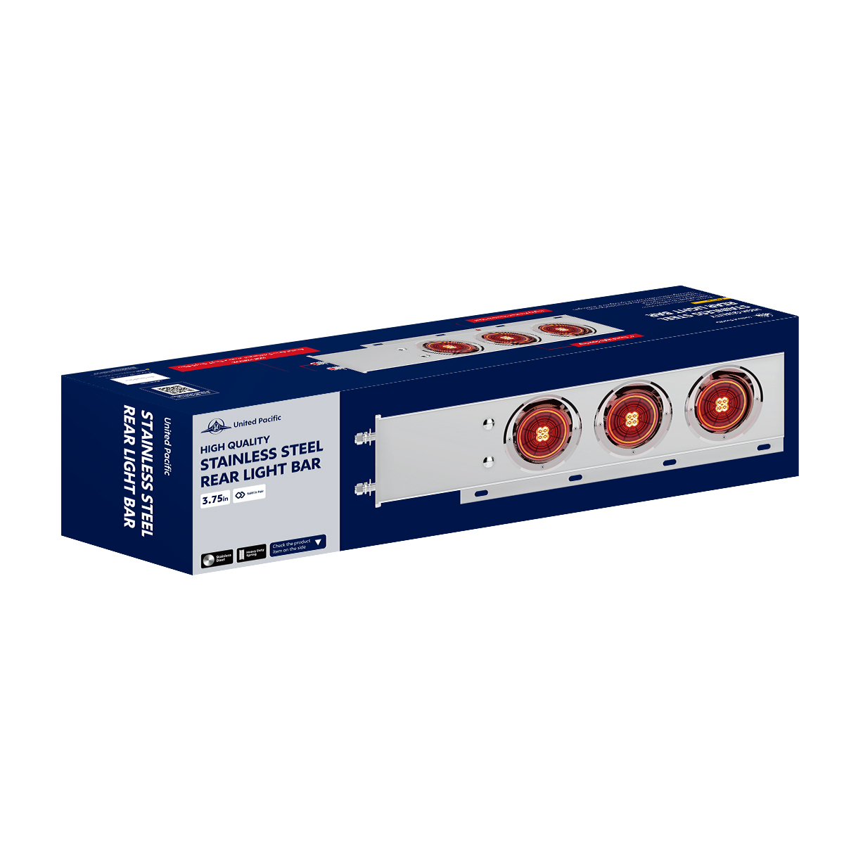3-3/4" Bolt Pattern SS Spring Loaded Bar With 6X 4" 13 LED Abyss Lights - Red LED/Red Lens (Pair)