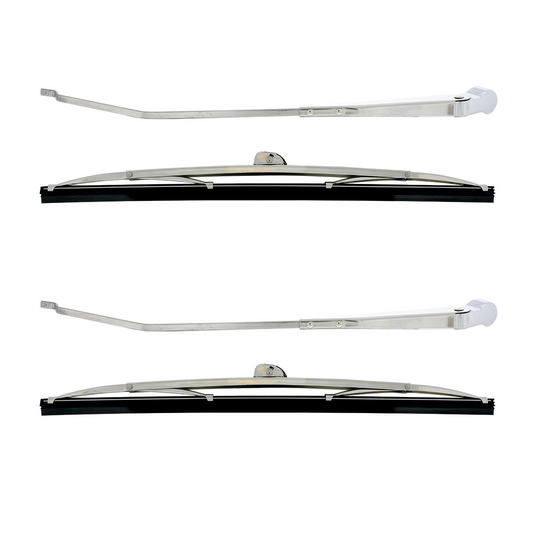 Polished Stainless Steel Wiper Arm & Blade Kit For 1966-77 Ford Bronco
