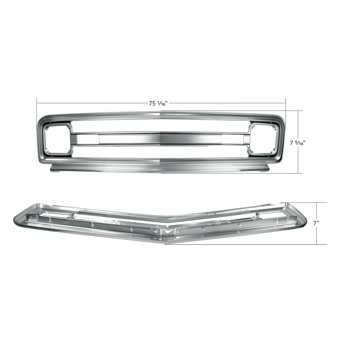 Aluminum Grille Shell Without Letters For 1969-1970 Chevrolet Truck