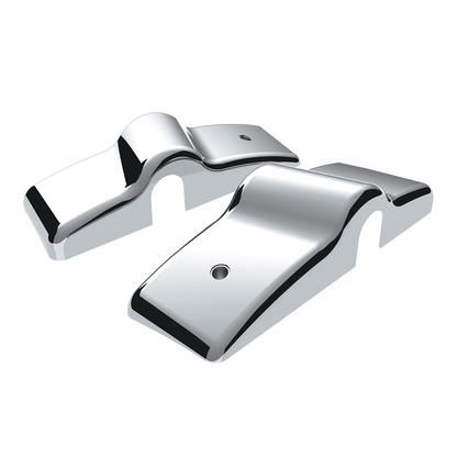 Chrome Plastic Bottom Mirror Post Cover Set For 1996-2010 Freightliner Century (Pair)