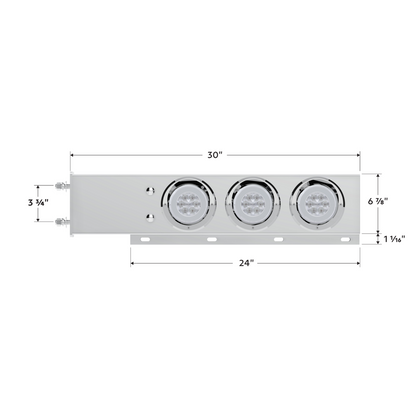 3-3/4" Bolt Pattern Deluxe SS Spring Loaded Bar W/6X 21 Red LED 4" GloLight & Visors -Clear Lens (Pair)